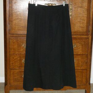 Lauren Ralph Lauren A-line Maxi Wool Black Skirt Size 14